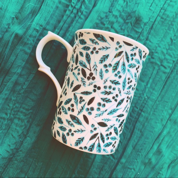 ❌SOLD❌ ⭐️BOGO Botanical Leafy Teal Blue Mug